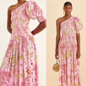 Farm Rio Pink Mixed Lobsters Midi Dress | Size M | NWT